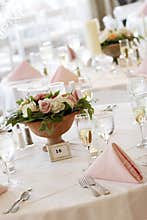 Wedding tables set for fine dining