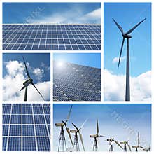 Green energy collage