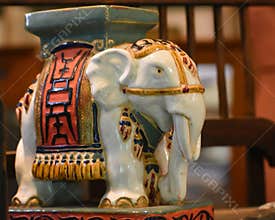 Circus Elephant Statue with Decoration