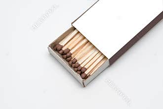 Open matchbox with white mock-up