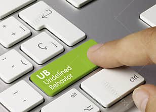 UB Undefined Behavior - Inscription on Green Keyboard Key