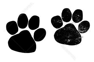 Dog or cat paw print logo on white background.