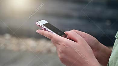 Women playing mobile phones to communicate with people in the online world