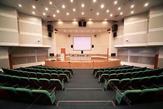 Registration of scene and conference hall interior
