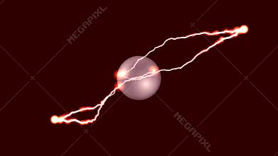 Magic Flashes Lightning, streaks coming out from the Tesla Coil at center screen.