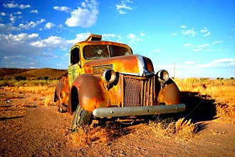 Rusty old car in Namibia