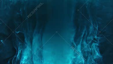 Paint fall into water which is twist. Spin acrylic ink drip into liquid. Visual effect bullet time, frozen moment. Cloud