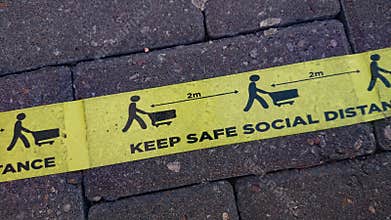 Coronavirus Covid Keep Safe Social Distancing Tape