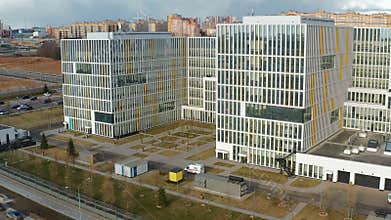 Ambulance moving along the Russian main infectious hospital in Moscow - Komunarka