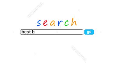 Best buy typed in search bar in search engine web page animation