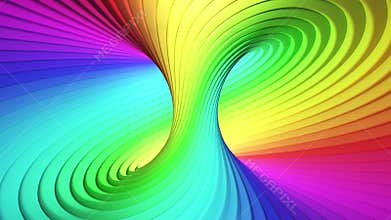 Colorful Hypnotic Stripes. Seamless Looping.