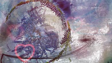 Digital abstract painting with words