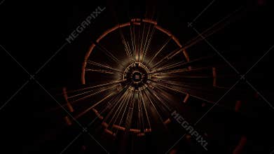 Illustration of a circle with abstract neon light effects - great for a futuristic background