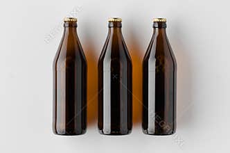 Top view of a beer bottle mockup