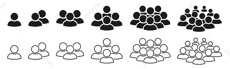 People icon set in trendy flat style. Persons symbol infographics website design, logo, app, UI isolated – vector for stock