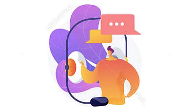 Contact center 4K loop animation.