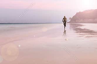 Biker at the beach