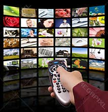 Digital television, remote control TV.