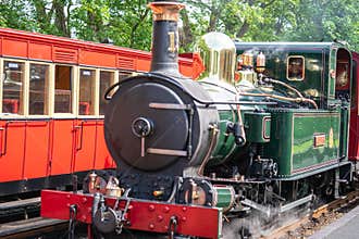 Castletown,Isle of Man, June 16, 2019. The Isle of Man Railway is a narrow gauge steam-operated railway connecting Douglas with