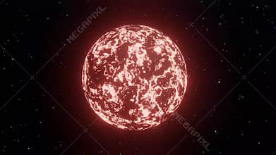 Burning fire planet. Fire ball.