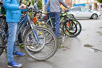 Participants of the annual bike ride Ryazan Russia may 2018