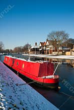 Narrowboat on river Cam