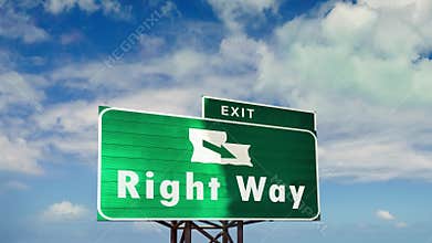 Street Sign to Right Way