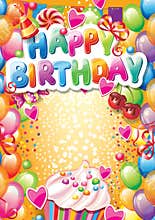 Template for Happy birthday card