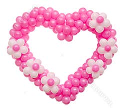 Heart of balloons, isolated