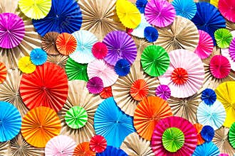Circle radial pattern origami paper craft colorful