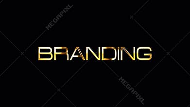 Loop Branding golden text shine light motion animation