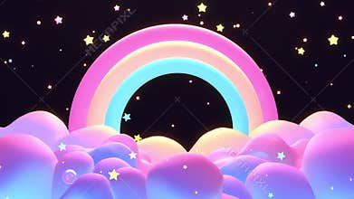 rainbow and bubble music notes