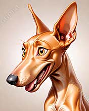 Pharaoh Hound puppy dog cartoon character