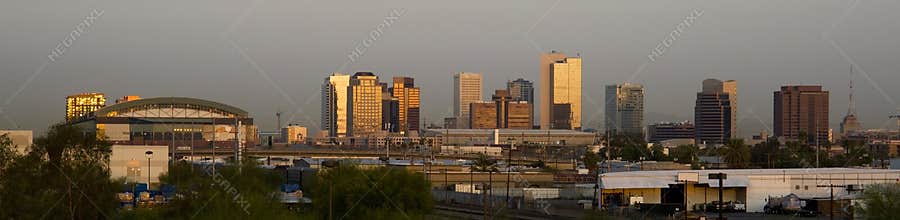 Buildings of Phoenix Arizona Skyline Before The Sun Rises