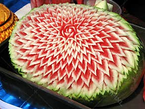 Carved watermelon