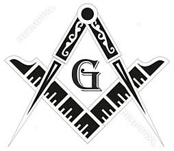 Freemasonry emblem - the masonic square and compass symbol