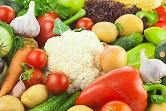 Fresh Healthy Vegetables / Food Background