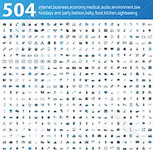 504 blue/grey Icons