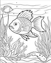 Fish coloring pages for small kids