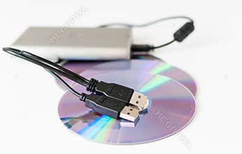External hard drive and cd discs