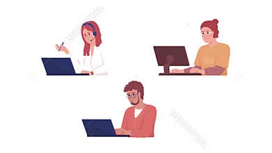 Animated office worker character set