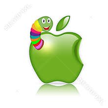 Apple with worm