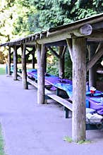 Wooden picnic table