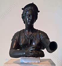 2nd century BC bronze bust of Diana, found in Pompeii in 1817
