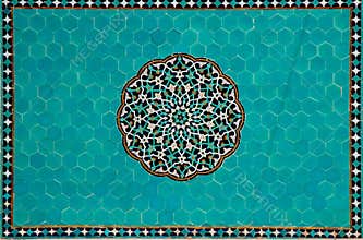 Islamic mosaic with blue tiles