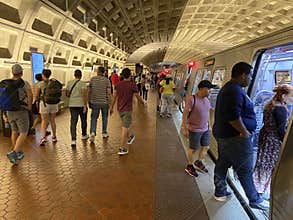 Busy Saturday at Metro Center in Washington DC