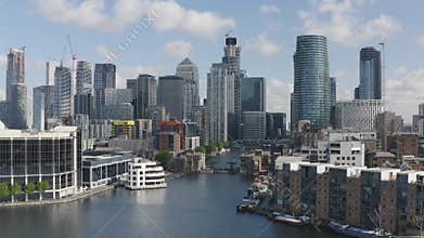 London business and financial skyscraper buildings at Canary