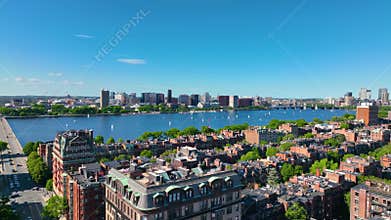 Boston Back Bay aerial view, MA, USA