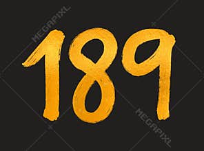 189 Number logo vector illustration, 189 Years Anniversary Celebration Vector Template, 189th birthday, Gold Lettering Numbers