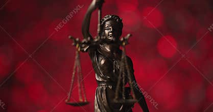 Law and justice concept presented in studio